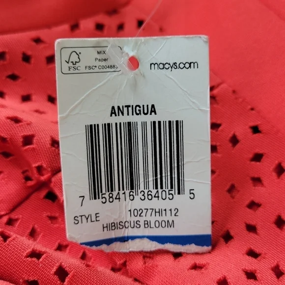 Thalia Sodi Eyelet Dress XL Red Hibiscus Bloom Spaghetti Straps Back Zip New - Picture 5 of 10